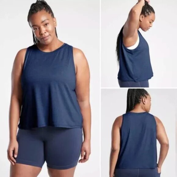 3X - ATHLETA - Uptempo II Tank Loungewear Athleisure Navy Blue NEW - Picture 2 of 4
